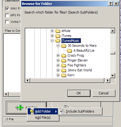 M4A to mp3: Add Folder